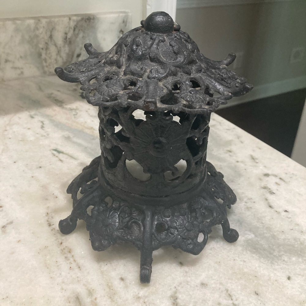 Antique Cast Iron Japanese Candle Lantern - Picture 6 of 6